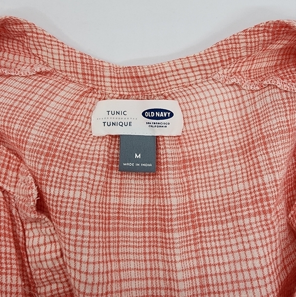 Old Navy Pintuck Button Placket Gauze Pullover Long Cuffed Sleeve Tunic - Picture 4 of 5